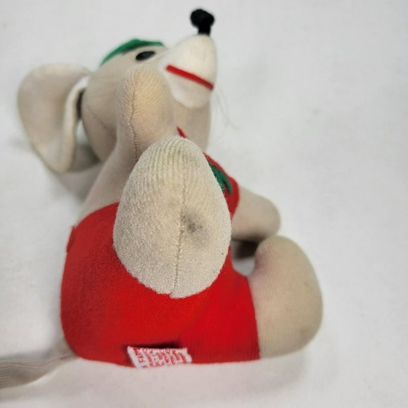 1979 Fun Farm Christmas Elf Helper Mouse Vintage 7" Stuffed Plush Toy *STAINS - Picture 5 of 11